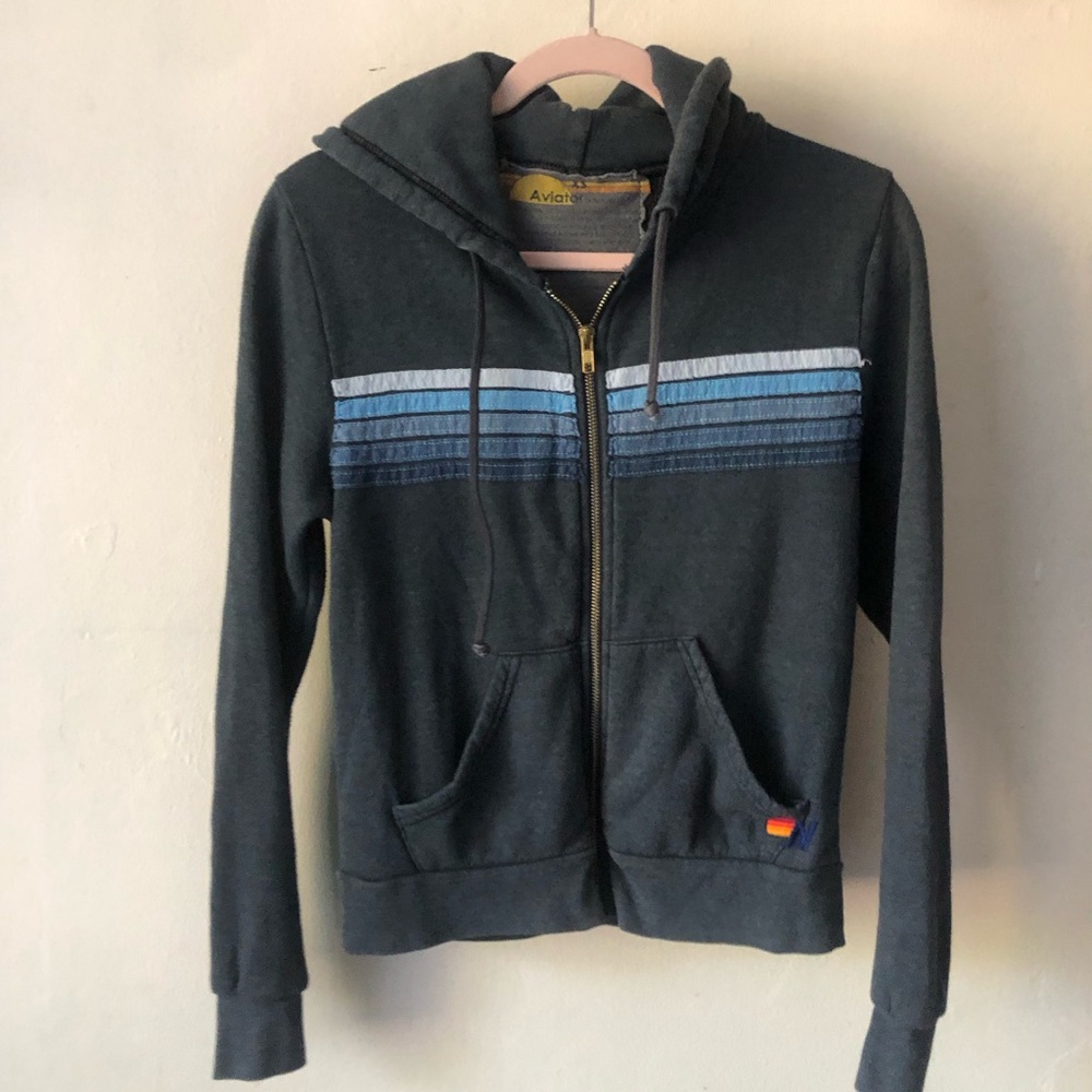 Aviator Nation Blue Long Sleeve Hoodie - Picture 2 of 5